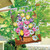 Briarwood Lane Birds and Basket House Flag with colorful flowers and birds on a garden flag.