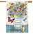Briarwood Lane Happy Spring Floral Jar House Flag with colorful butterflies and flowers design.
