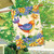 Briarwood Lane Spring Gift Bird House Flag with colorful bird and floral design on cream background.