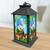 Briarwood Lane Gnome Sweet Gnome Lantern with colorful gnome, mushrooms, and bird design on sides.