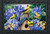 Briarwood Lane Goldfinches and Hydrangea doormat with yellow birds, blue flowers, and wooden birdhouse design.
