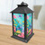 Briarwood Lane Dragonfly Garden Lantern, black metal frame with colorful dragonflies and flowers design.