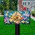 Briarwood Lane Happy Beehive Mailbox Cover with colorful floral and bee design, vibrant blue background.