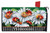 Briarwood Lane Ladybugs and Daisies Mailbox Cover with welcome message on green and checkered background.