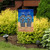 Briarwood Lane Butterfly Hello Summer Flip Flops Burlap Garden Flag with blue and white design.
