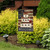 Briarwood Lane Patriotic Birdhouse Garden Flag with American flag and welcome sign outdoor decor display.