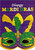 Mardi Gras Mask Burlap Garden Flag