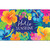 Briarwood Lane Hello Sunshine doormat with colorful floral design and tropical leaves in bright hues.