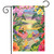 Briarwood Lane Five O'clock Flamingo Garden Flag with tropical beach scene and colorful flamingos.