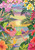 Briarwood Lane Five O'clock Flamingo Garden Flag with tropical beach scene and colorful flamingo design.