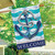 Briarwood Lane Welcome Anchor House Flag with nautical anchor design and blue and white stripes.