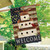 Briarwood Lane Patriotic Birdhouse House Flag with American flag background and welcome message.