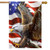 Briarwood Lane American Freedom Eagle House Flag with American flag background, brown eagle, white head.