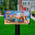 Briarwood Lane Dog Days Beach Mailbox Cover with colorful beach scene and dogs.