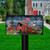 Briarwood Lane American Celebration Barn Mailbox Cover with patriotic barn and fireworks design on black background.
