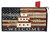 Briarwood Lane Patriotic Birdhouse Mailbox Cover with American flag and red cardinal design, welcome message.