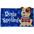 Briarwood Lane Spoiled Pup Coir Doormat with dog design and blue background paw prints.