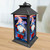 Briarwood Lane Patriotic Gnomes Lantern with American flag gnomes inside a black metal lantern.