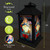 Briarwood Lane Patriotic Gnomes Lantern, black metal lantern with red white blue gnome and American flag.