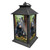 Briarwood Lane Black Bear Family Lantern with forest scene and black metal frame and roof.