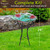 Briarwood Lane Hummingbirds Glass Bird Bath, 18" diameter, 24" tall, colorful floral design glass bowl.