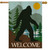 Briarwood Lane Bigfoot Welcome House Flag with mountain and tree design in earthy tones.