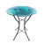 Briarwood Lane Blue Swirl Glass Birdbath with black metal stand and vibrant turquoise blue glass top.