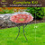 Briarwood Lane Red Daisy Glass Birdbath, 18" diameter, 24" tall, metal stand and glass bowl.