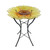 Briarwood Lane Sunflower Glass Birdbath with yellow petals and black metal stand.