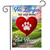 Briarwood Lane Always in My Heart Pet Bereavement Garden Flag with red heart and paw print.