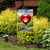 Briarwood Lane Always in My Heart Pet Bereavement Garden Flag with red heart design and paw print.