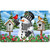 Briarwood Lane Checkered Snowman Comfort Mat with snowman, birdhouses, and holly pattern.