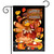 Briarwood Lane Gobble Turkey Garden Flag with colorful turkey and festive fall decorations and sign.