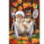 Briarwood Lane Thankful Chipmunks Garden Flag with colorful autumn leaves and utensils.