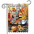 Briarwood Lane Autumn Memories Garden Flag with scarecrow, pumpkins, and sunflowers on black stand.