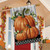 Briarwood Lane Country Pumpkins House Flag with orange pumpkins on a gray wood background.