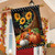 Briarwood Lane Horn of Plenty House Flag with pumpkins, sunflowers and cornucopia design.