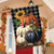 Fall Checkered Pumpkins House Flag with black, white, and orange pumpkins on a plaid background.