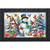 Snowman and Birds Doormat, snowman with birds, blue hat, green scarf, winter scene, snow.