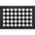 Black and white check doormat with decorative border, gray, black, and white checkered pattern.