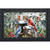 Winter Woodland Birds Doormat with colorful birds, snow, and berries on a tree stump in forest.