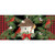 Holiday Bird Gathering Mini Mat with cardinals, pine, and birdhouse on red plaid background.