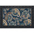 Paisley Doormat with navy blue background, orange, white, and green paisley floral pattern on black base.