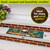 Colorful Pumpkin Stack Mini Mat, 22x10 inches, vibrant teal background with orange pumpkins and sunflowers.