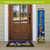 Halloween Thanksgiving Gnomes Pine Reversible Porch Leaner with welcome sign and matching doormat displayed.