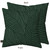 Dark green burlap pillow with tropical leaf pattern, front and back view shown.