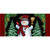 Red Checkered Snowman Mini Mat with snowman, trees, and cardinal in red and black plaid pattern.