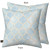 Blue Quatrefoil Burlap Pillow, light blue and gold Moroccan pattern, two-sided decorative throw pillow.