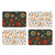 Four colorful floral placemats, Dining in Style brand, 4-pack, with orange, white, and green designs.
