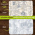 Distressed Elegance Placemat set, double-sided, 4-pack, featuring unique hexagons and floral patterns on each side.